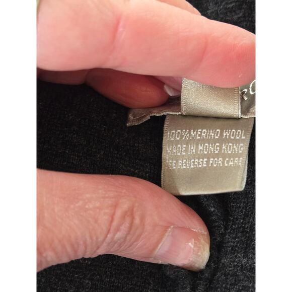 Nordstrom EUC sleeveless wool midi full zip vest dress Large charcoal dark grey - Picture 14 of 16